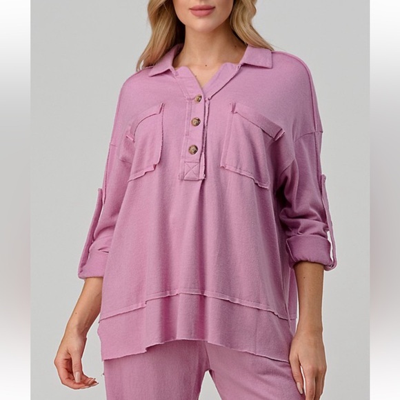 25 Rolled Up Pocket Sweater Shirts and Pants Set - Picture 3 of 5